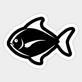 white piranha fish Sticker